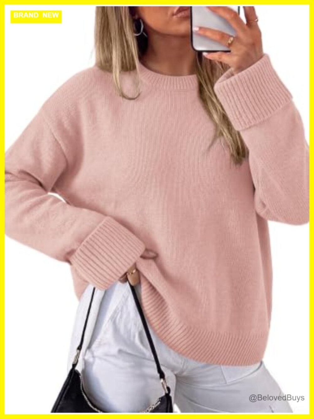 Oversized Cable Knit Sweater Balloon Sleeve Crew Neck Pullover Fall Winter